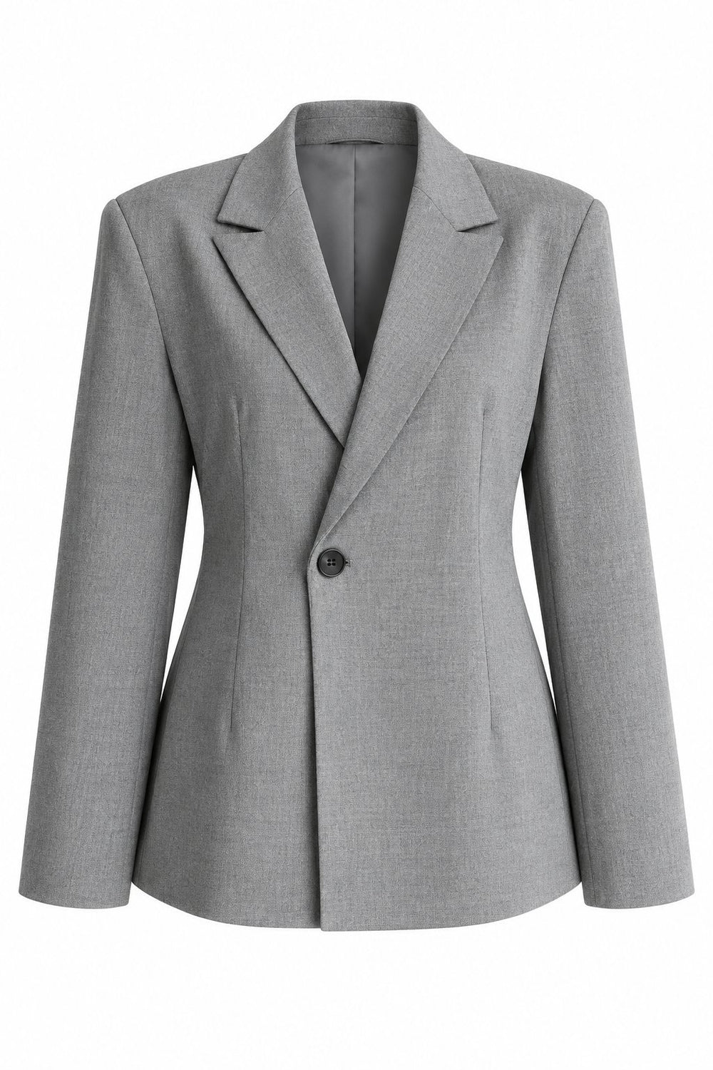 Gri Vatkalı Belden Oturtma Blazer Ceket - 251004
