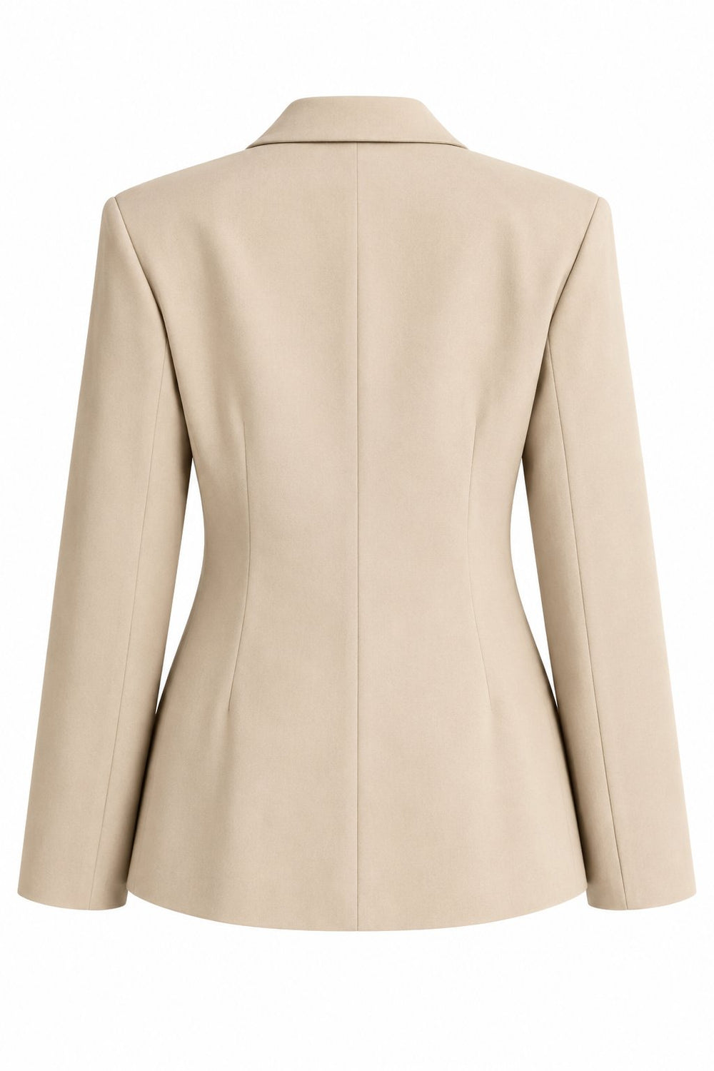 Bej Vatkalı Belden Oturtma Blazer Ceket - 251004