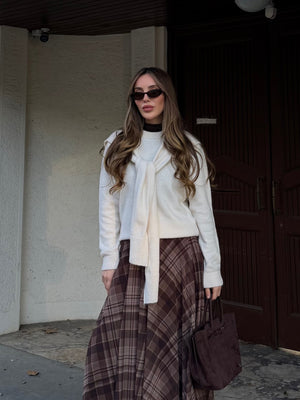 Krem Şal Detaylı Kazak - 251180