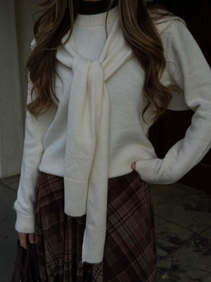 Krem Şal Detaylı Kazak - 251180