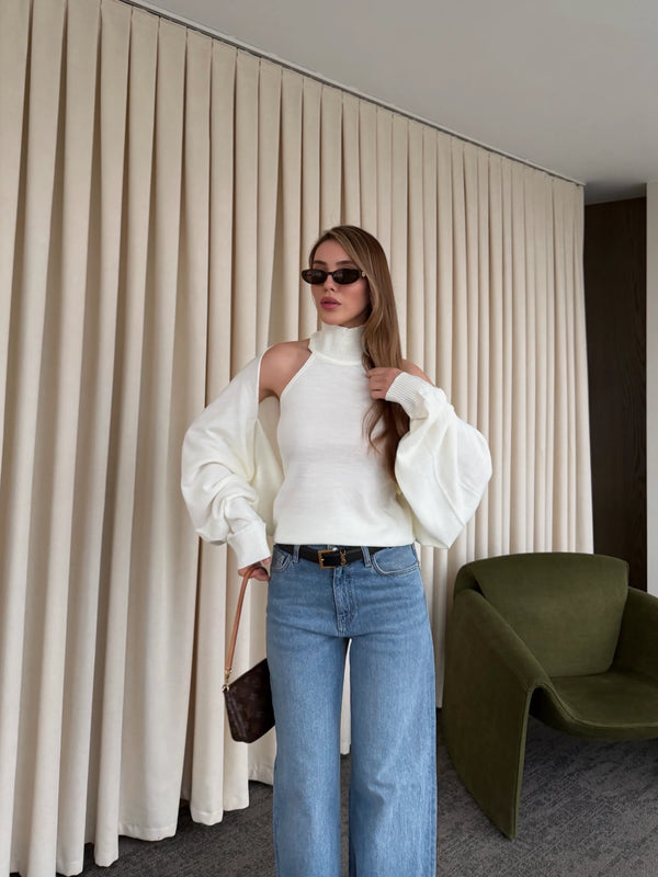 Ekru Triko Bolero Takım - 601117