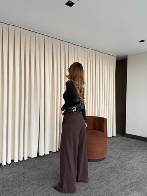 Kahverengi Kemerli Tasarım Pantolon - 251032