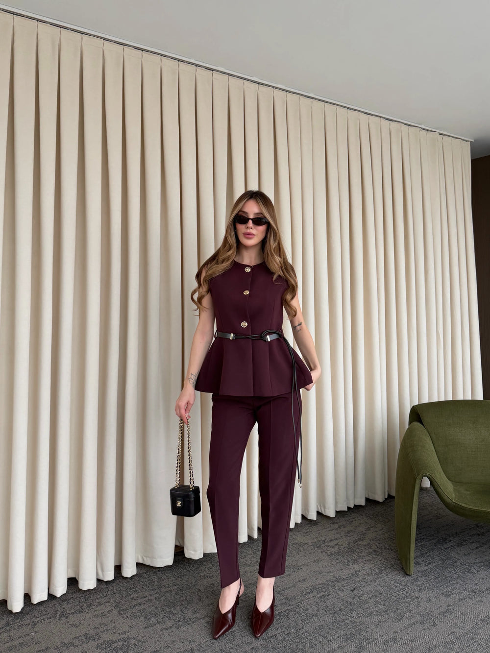 Mürdüm Pensli Pantolon - 51269