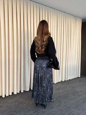 Füme Piliseli Beli Lastikli Kemerli Etek - 3375