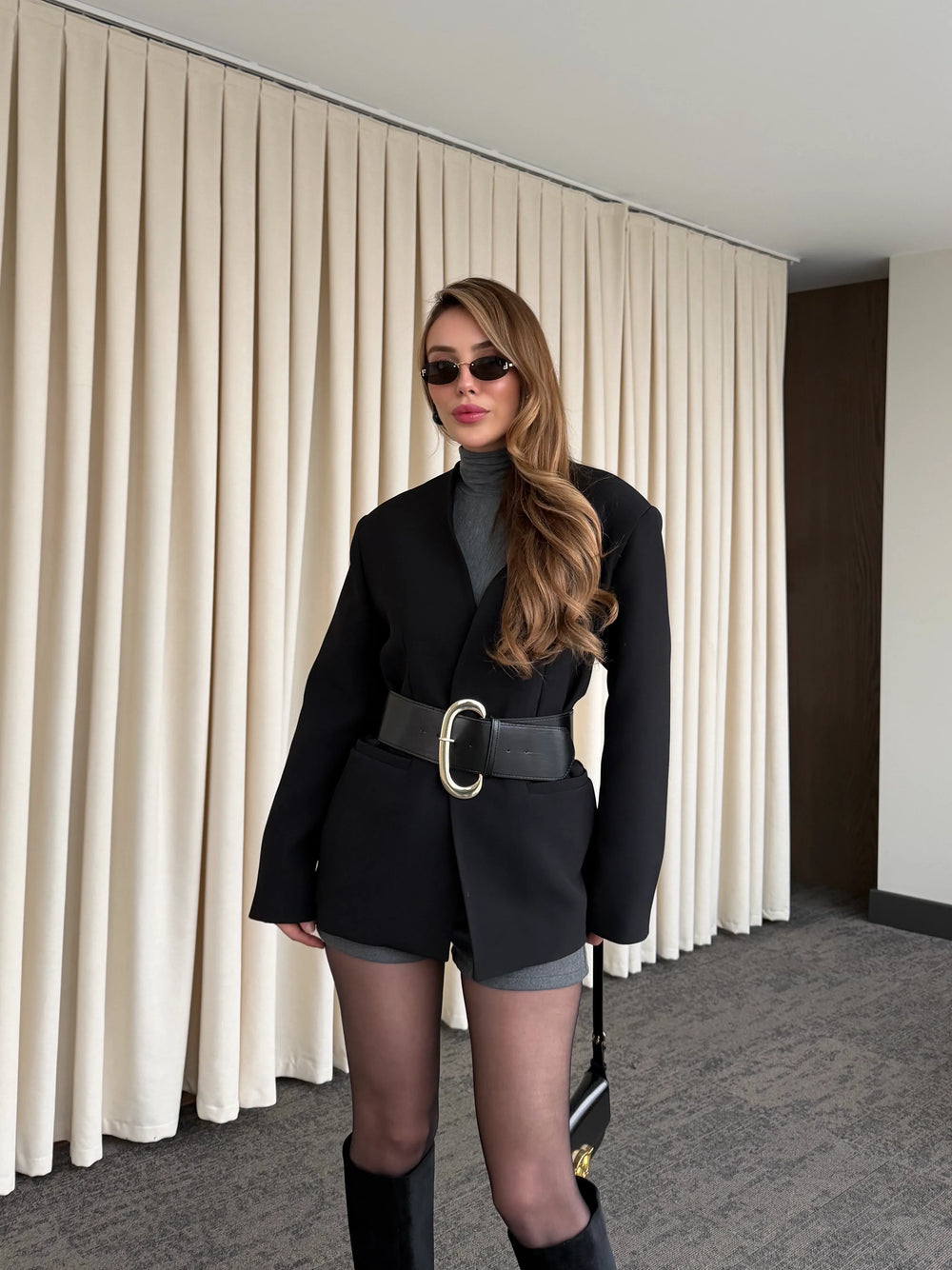 Kemerli Atlas Ceket - 9691