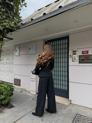 Siyah 4 Yan Düğmeli Ceket Pantolon Takım - 202602