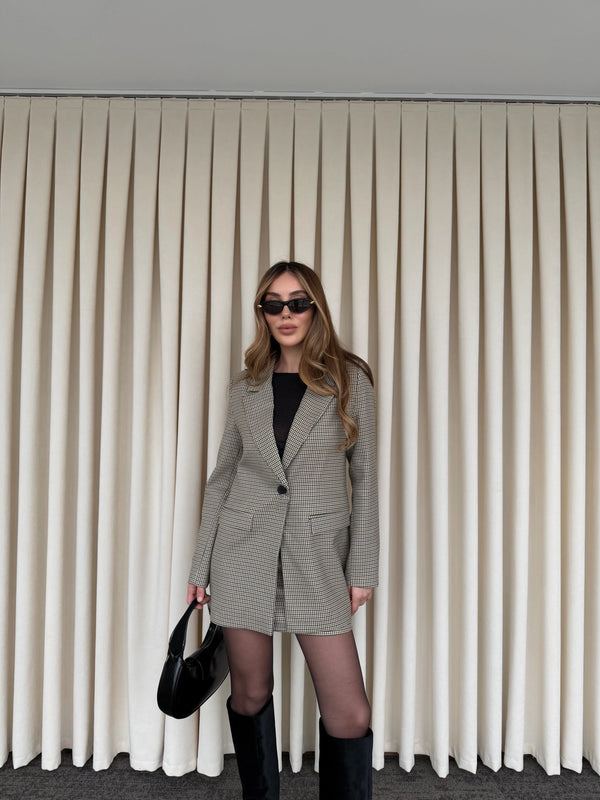 Bej Pötikare Ceket Etek Takım - 4093