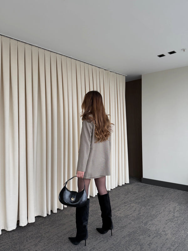 Bej Pötikare Ceket Etek Takım - 4093