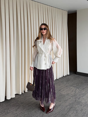 Taş Vatkalı Transparan Gömlek - 5029