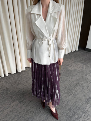 Taş Vatkalı Transparan Gömlek - 5029