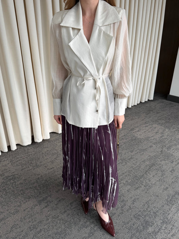 Taş Vatkalı Transparan Gömlek - 5029