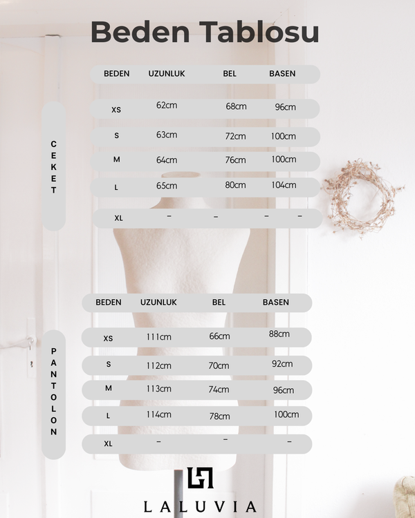 Mavi Balon Kol Düğmeli Ceket Pantolon Takım - 6525