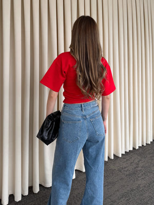 Kırmızı Yanı Drapeli Body - 261003