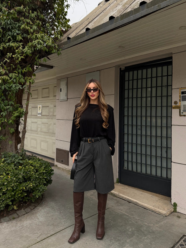 Antrasit Bermuda Şort - 40589