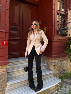 Siyah İspanyol Paça Jean - 2106