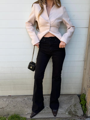 Siyah İspanyol Paça Jean - 2106