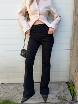 Siyah İspanyol Paça Jean - 2106