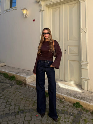 Lacivert Wide Leg Jean - 24124