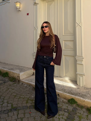 Lacivert Wide Leg Jean - 24124