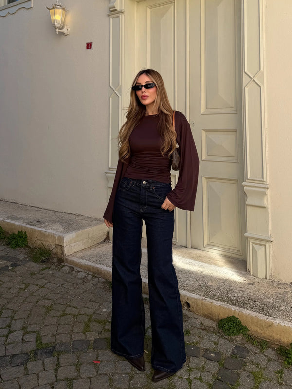 Lacivert Wide Leg Jean - 24124