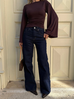 Lacivert Wide Leg Jean - 24124