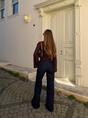 Kahverengi İspanyol Kol Bluz - 261021