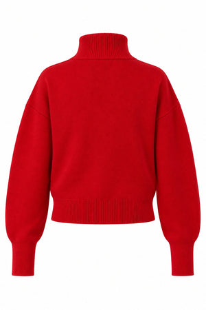 Kırmızı Pamuklu Çift Fermuarlı Hırka - 2y0657