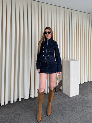 Lacivert Debora Kemerli Şort Etek Takım - 0954