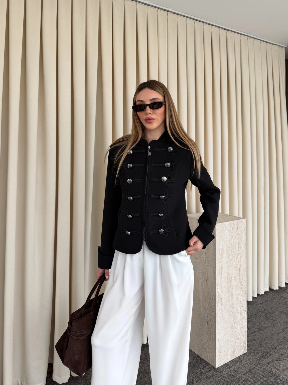 Siyah Napolyon Blazer Ceket - 9729