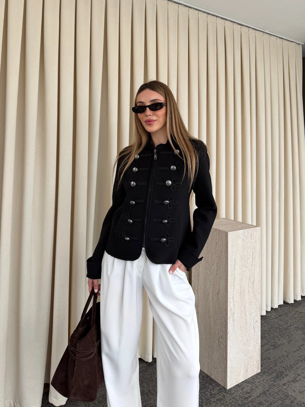 Siyah Napolyon Blazer Ceket - 9729