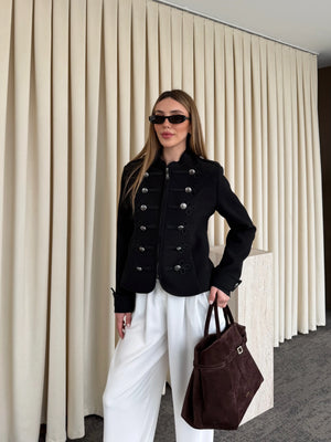 Siyah Napolyon Blazer Ceket - 9729