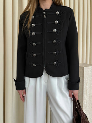 Siyah Napolyon Blazer Ceket - 9729