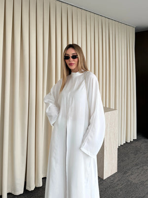 Ekru Bağlama Aksesuarlı Kimono Takım- 8428