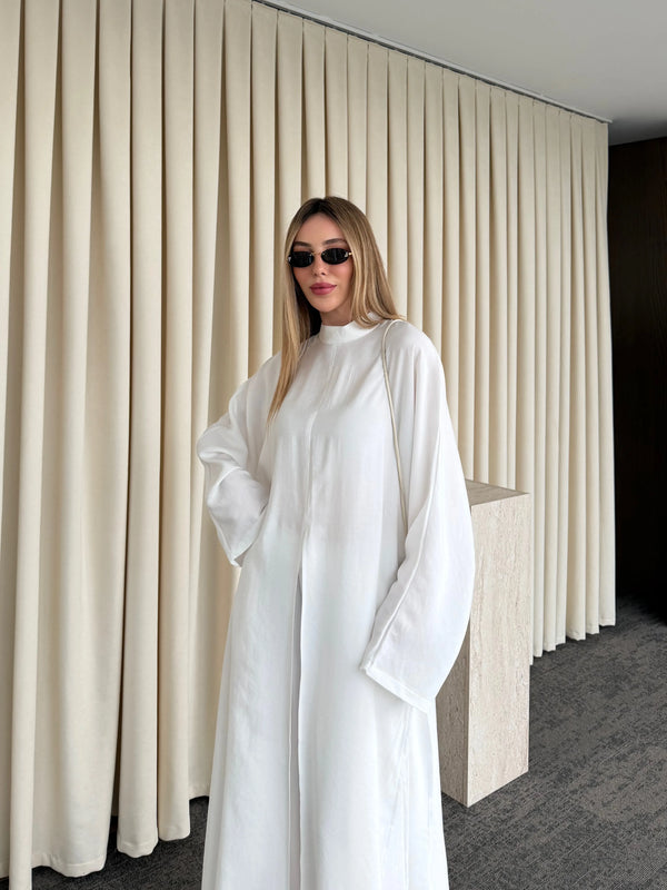 Ekru Bağlama Aksesuarlı Kimono Takım- 8428