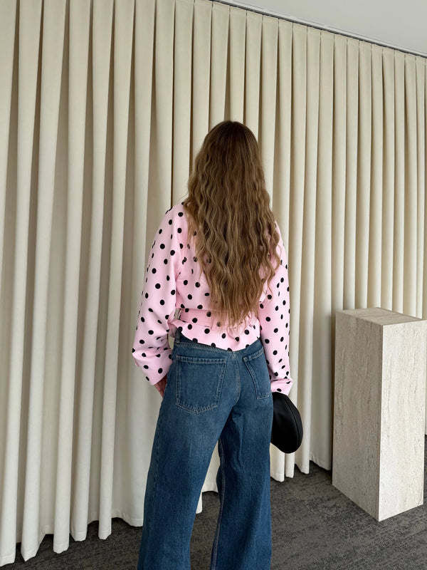 Pembe Messina Puantiyeli Trençkot - 504361