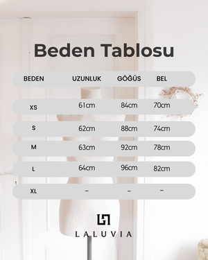 Sarı puantiyeli kare yaka bluz beden ölçü tablosu teknik çizelge görünümü