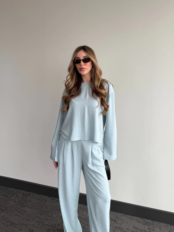 Mavi Mermaid Bluz Pantolon Takım - 8760