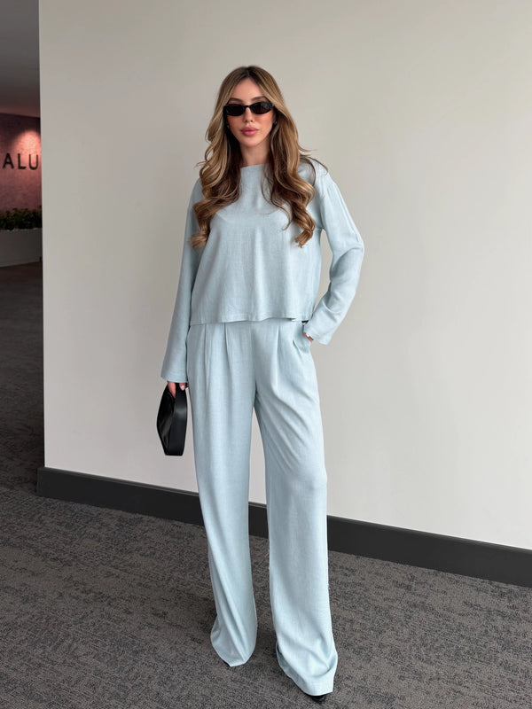 Mavi Mermaid Bluz Pantolon Takım - 8760