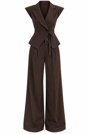 Kahverengi Margot Yelek Pantolon Takım - 2y308