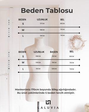 Beyaz bologna polyester yelek pantolon takım için beden uzunluk ve iç bacak ölçü tablosu detay görseli
