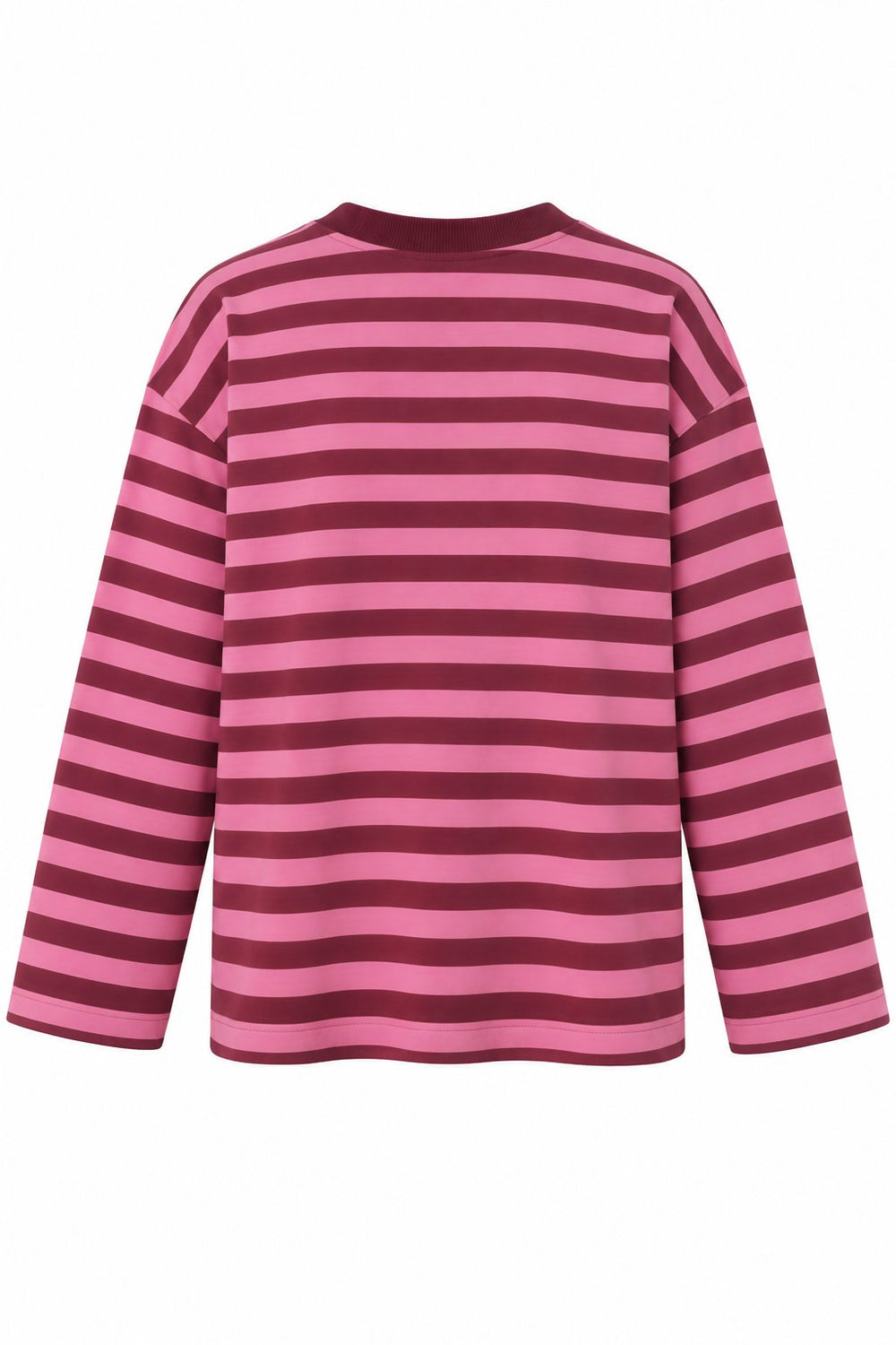 Pembe Çizgili New York Baskılı Sweatshirt - 1130