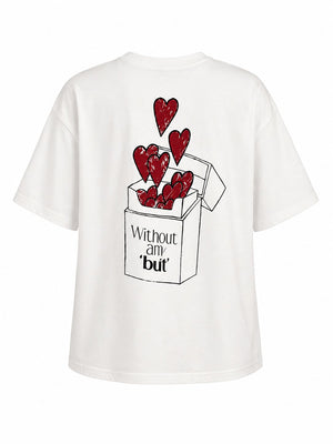 Ekru Yazı Baskılı Tshirt - 0924