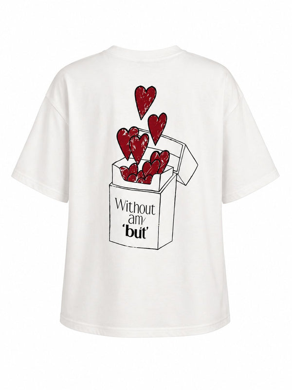 Ekru Yazı Baskılı Tshirt - 0924