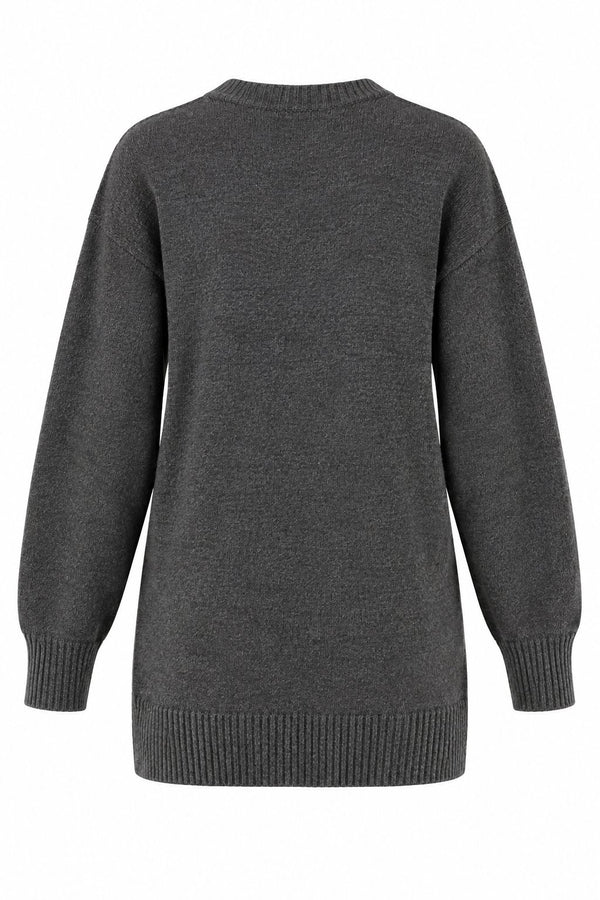 Antrasit Basic Triko Kazak - 2y04595