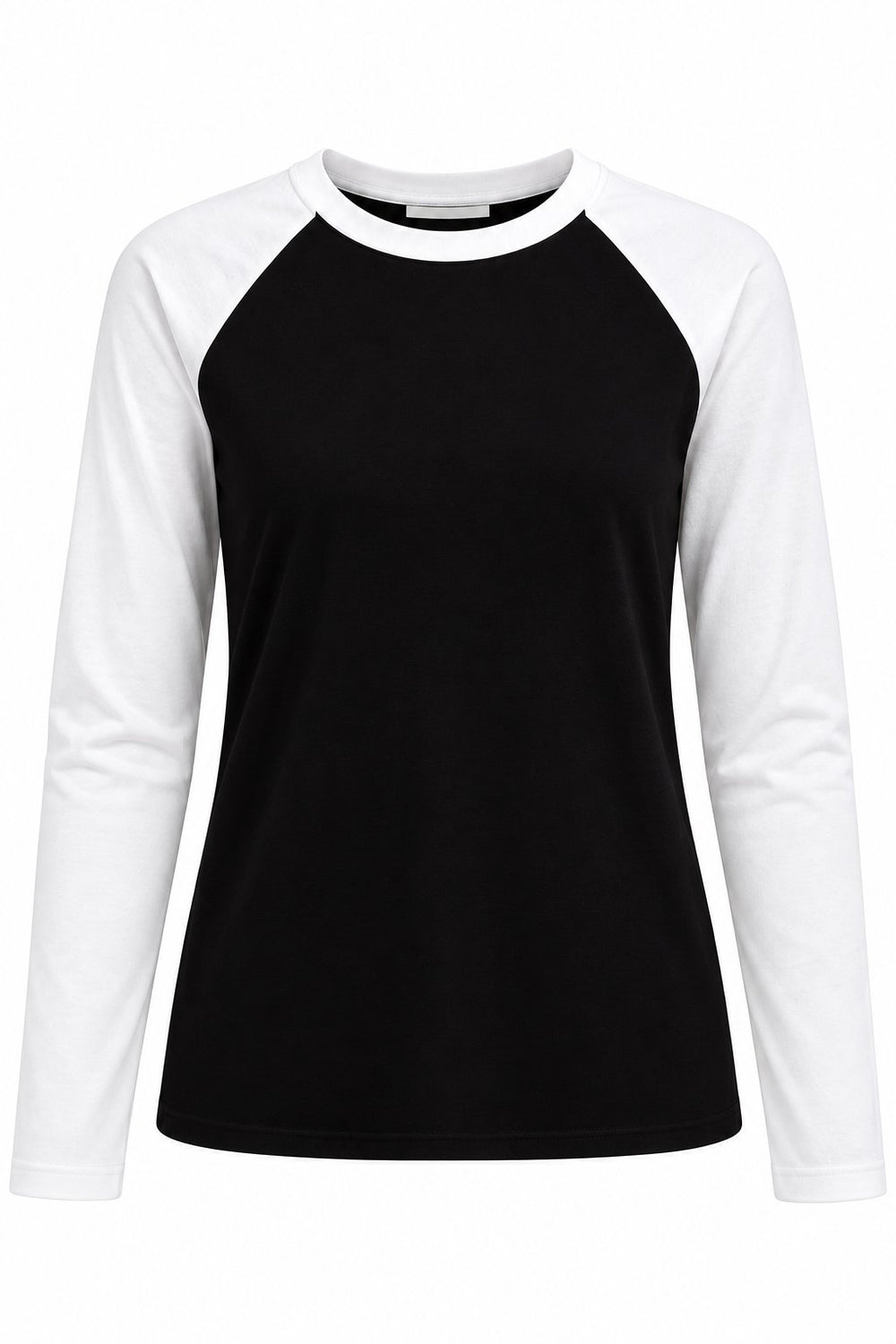 Kolları Beyaz Çift Renk Uzun Kollu T-shirt | LALUVIA