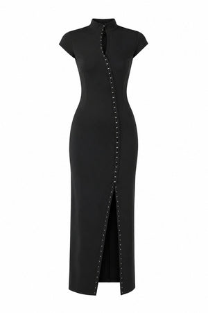 Siyah Agraflı Elbise - 268003