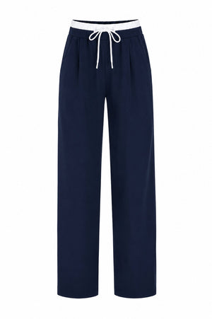 Lacivert Yandan Fermuarlı Pantolon - 2y3340