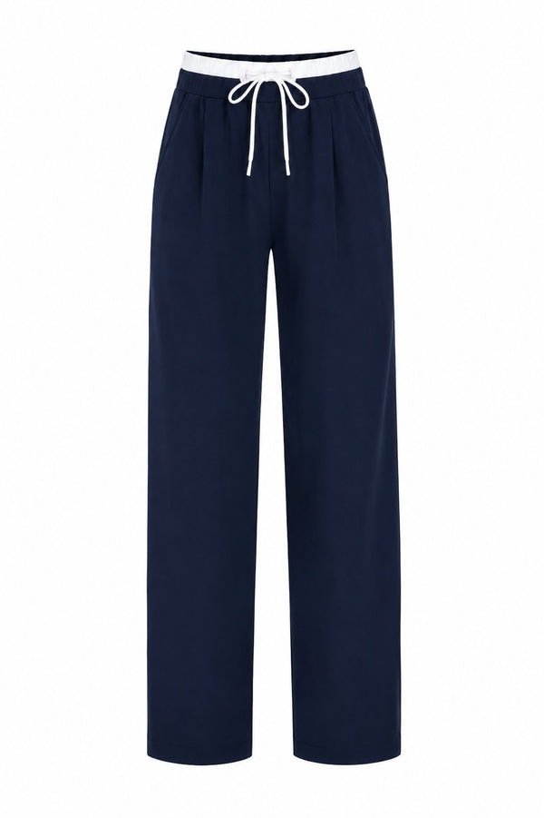 Lacivert Yandan Fermuarlı Pantolon - 2y3340