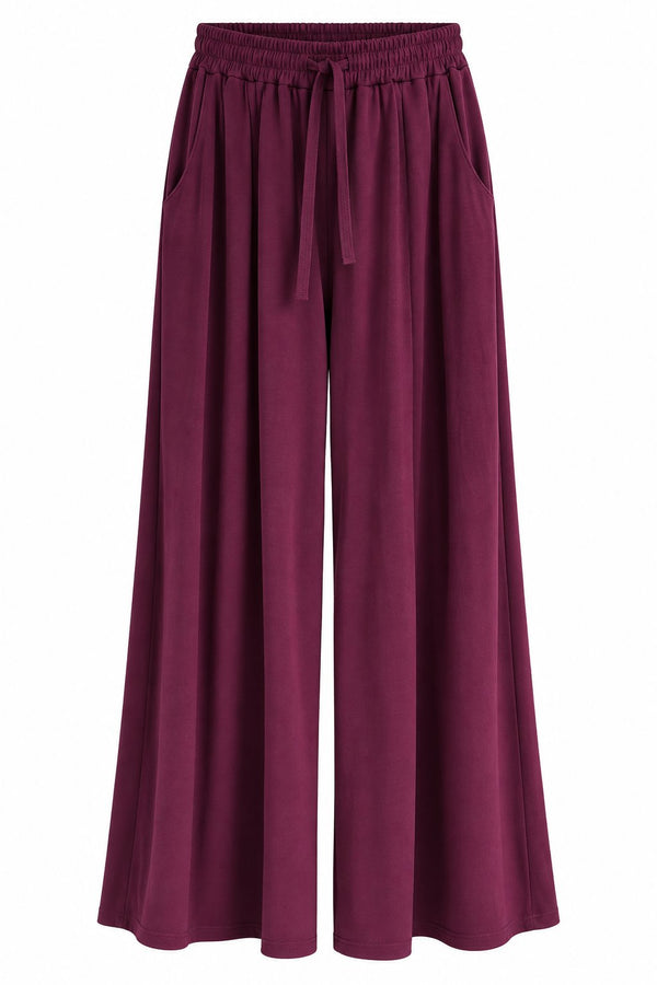Mürdüm Beli Lastikli Modal Pantolon - 3322