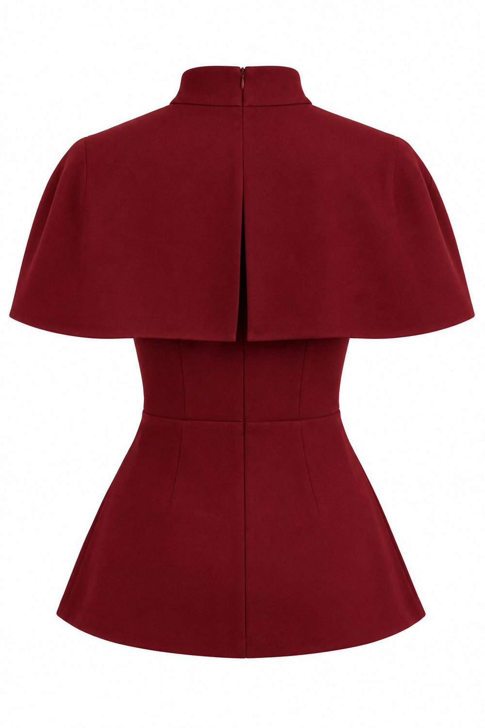 Bordo Pelerinli Straplez Bluz - 2y1101